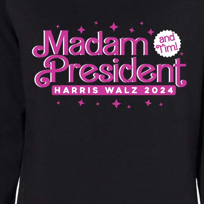 Madam President And Tim : Kamala Harris And Tim Walz 2024 Womens California Wash Sweatshirt