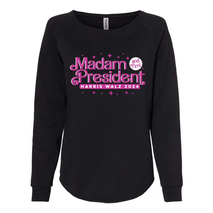 Madam President And Tim : Kamala Harris And Tim Walz 2024 Womens California Wash Sweatshirt