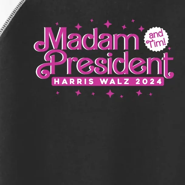 Madam President And Tim : Kamala Harris And Tim Walz 2024 Toddler Fine Jersey T-Shirt