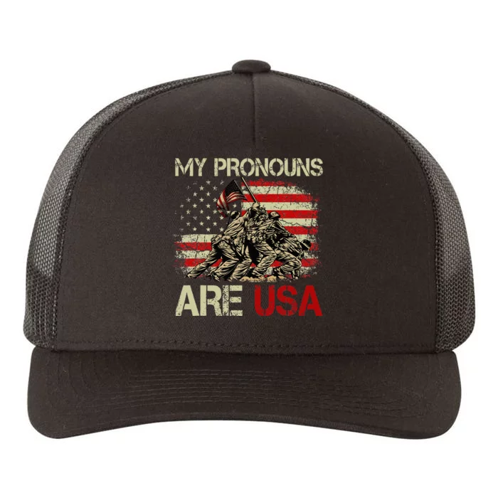 My Pronouns Are Usa 4th Of July American Flag Tie Dye Yupoong Adult 5-Panel Trucker Hat