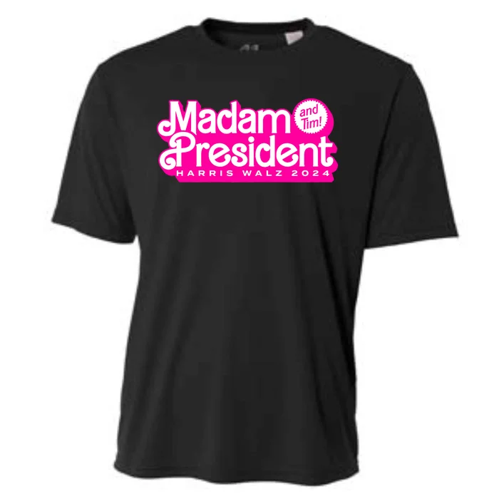 Madam President And Tim Harris & Tim Walz 2024 Cooling Performance Crew T-Shirt