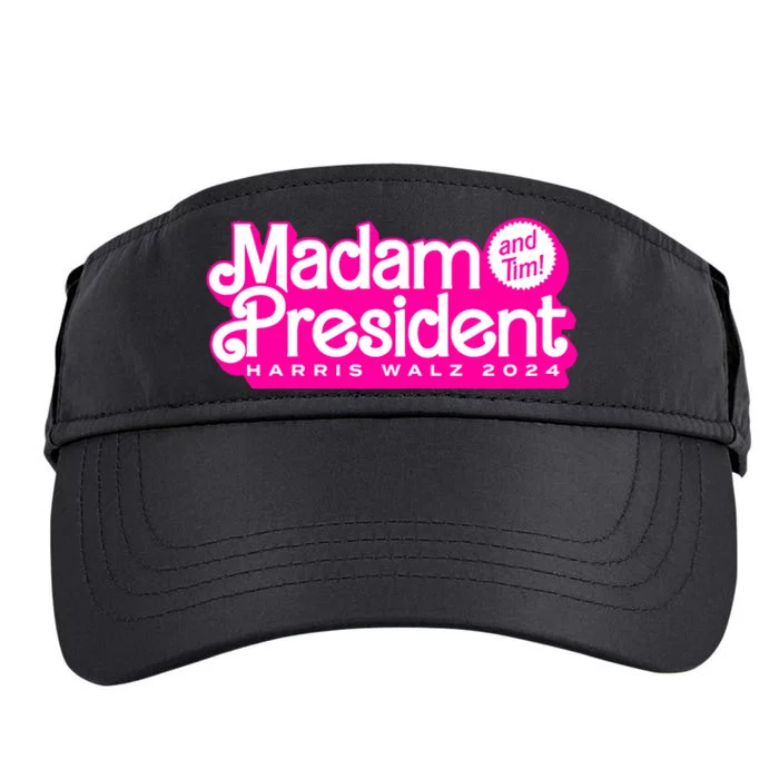 Madam President And Tim Harris & Tim Walz 2024 Adult Drive Performance Visor