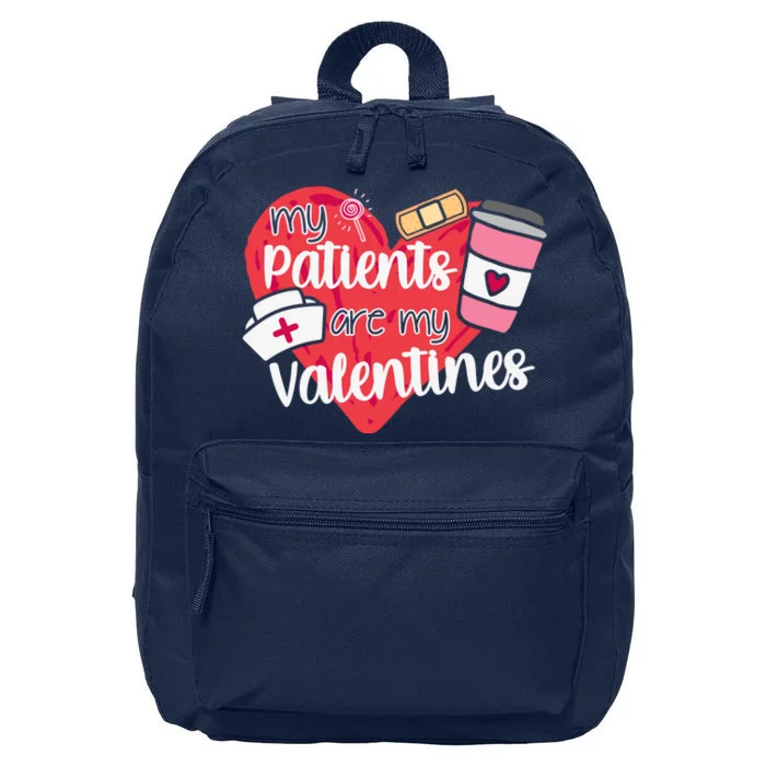 My Patients Are My Valentines Cute Nurse 16 in Basic Backpack