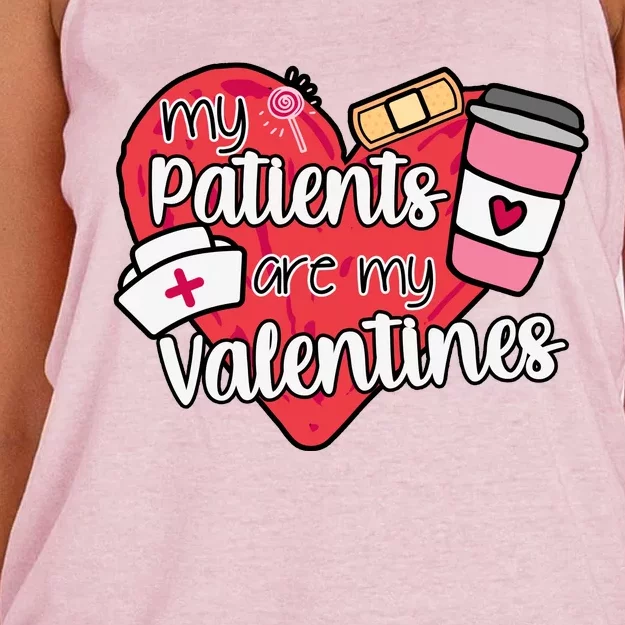 My Patients Are My Valentines Cute Nurse Women's Knotted Racerback Tank