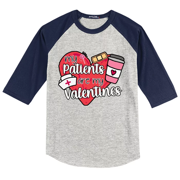 My Patients Are My Valentines Cute Nurse Kids Colorblock Raglan Jersey