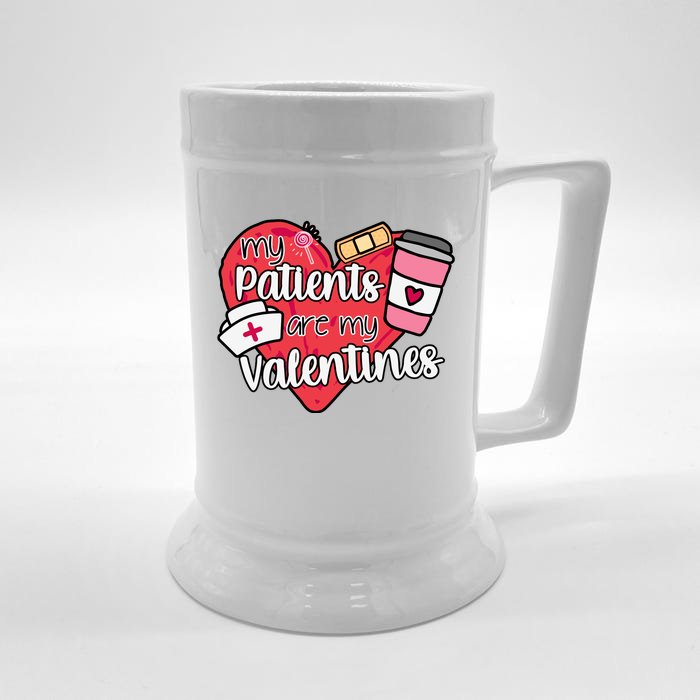 My Patients Are My Valentines Cute Nurse Front & Back Beer Stein