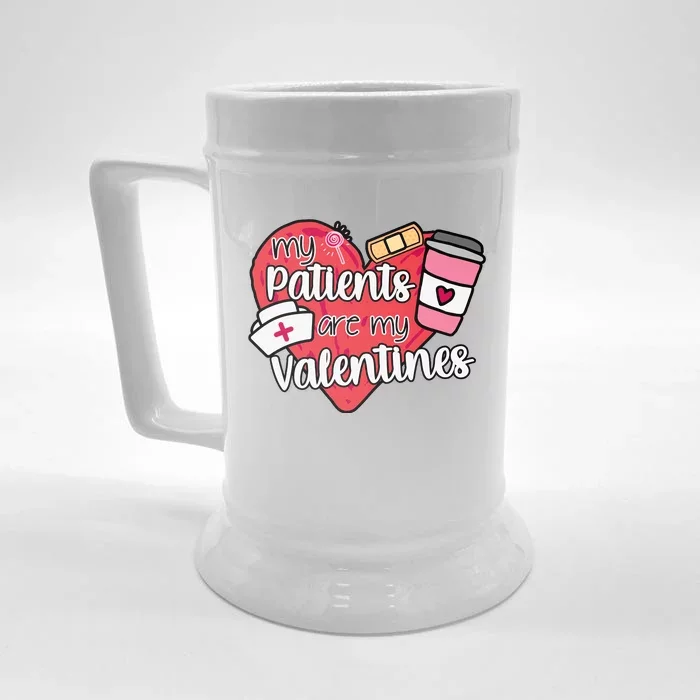 My Patients Are My Valentines Cute Nurse Front & Back Beer Stein