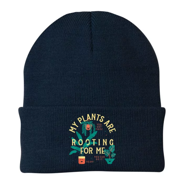 My Plants Are Rooting For Me Plant Funny Gift Knit Cap Winter Beanie