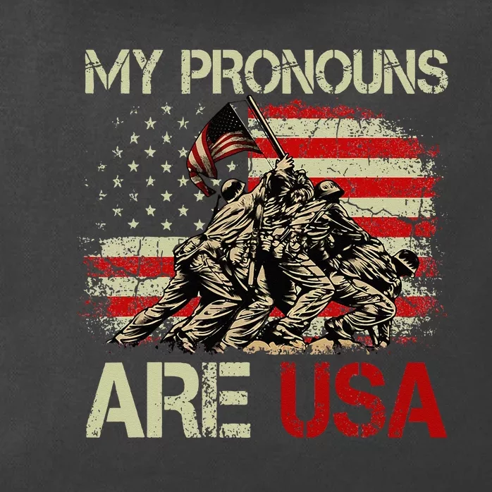 My Pronouns Are Usa 4th Of July American Flag Tie Dye Zip Tote Bag