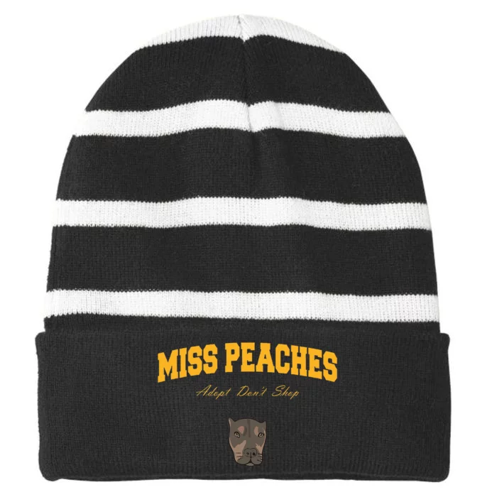 Miss Peaches Adopt Don’T Shop Striped Beanie with Solid Band