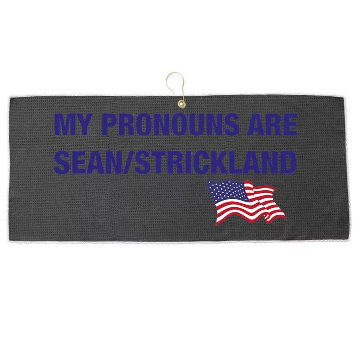 My Pronouns Are Sean Strickland Large Microfiber Waffle Golf Towel