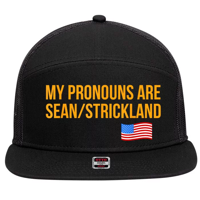 My Pronouns Are Sean / Strickland America Flag 7 Panel Mesh Trucker Snapback Hat