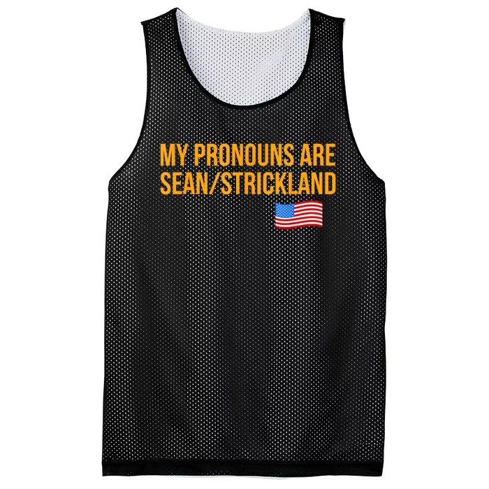 My Pronouns Are Sean / Strickland America Flag Mesh Reversible Basketball Jersey Tank