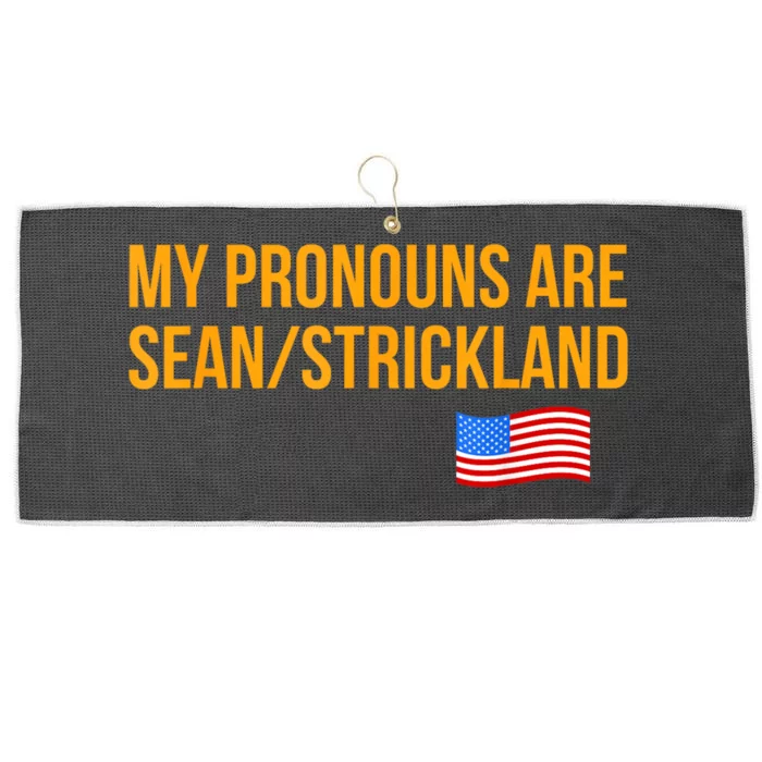 My Pronouns Are Sean / Strickland America Flag Large Microfiber Waffle Golf Towel