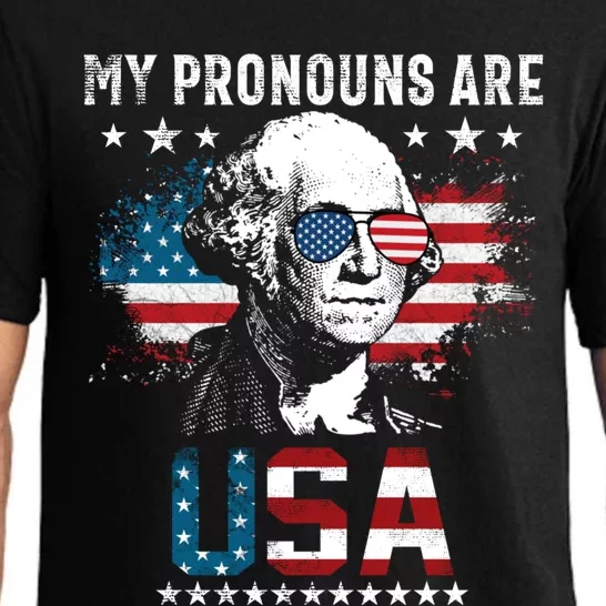 My Pronouns Are USA 4th Of July US American Flag Pajama Set