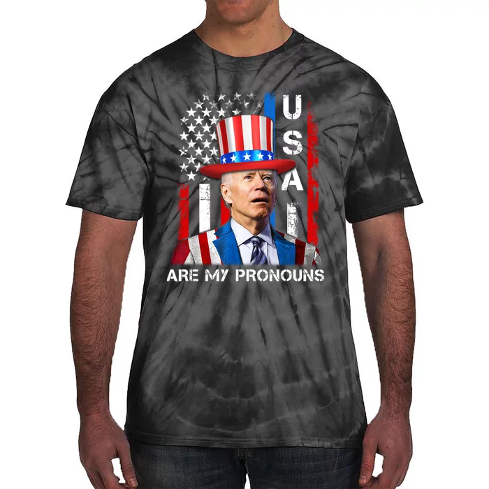 My Pronouns Are USA Joe Biden 4th Of July US American Flag Tie-Dye T-Shirt