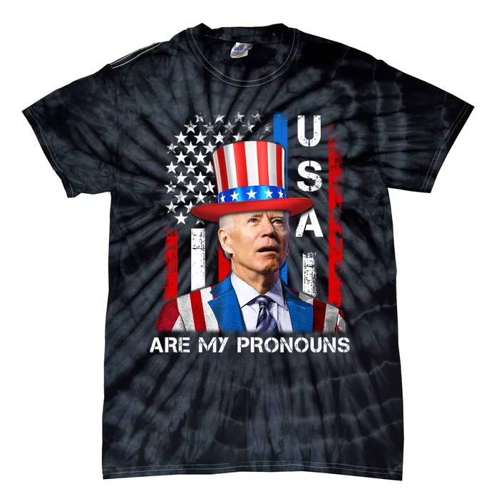 My Pronouns Are USA Joe Biden 4th Of July US American Flag Tie-Dye T-Shirt