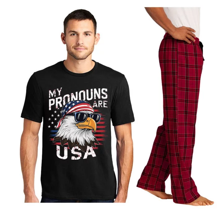 My Pronouns Are Usa Patriotic Eagle Pajama Set