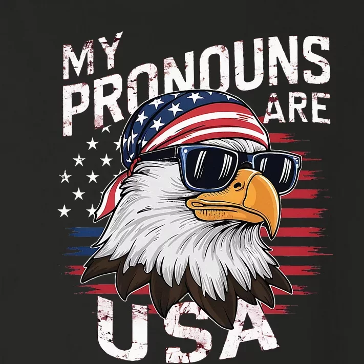 My Pronouns Are Usa Patriotic Eagle Toddler Long Sleeve Shirt