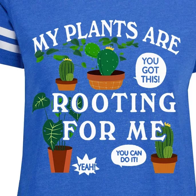 My Plants Are Rooting For Me Plant Funny Gardening Gardener Enza Ladies Jersey Football T-Shirt