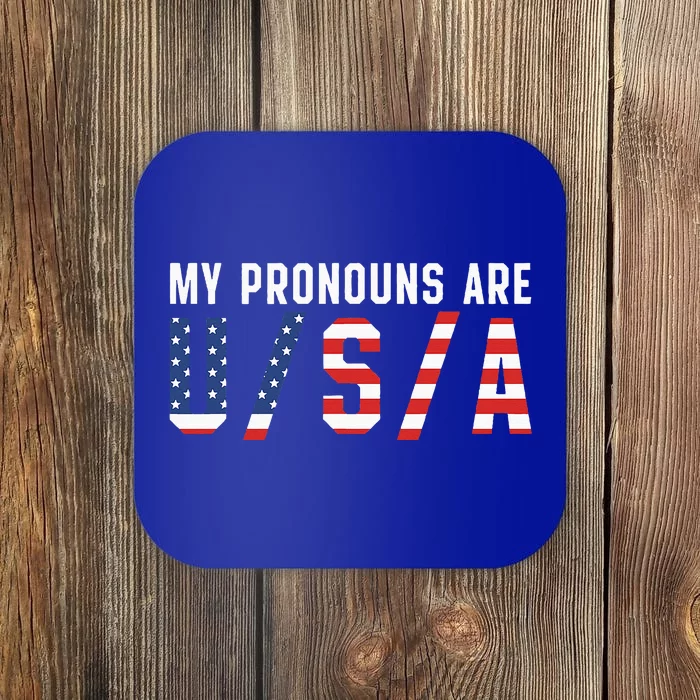 My Pronouns Are Usa Apparel Coaster