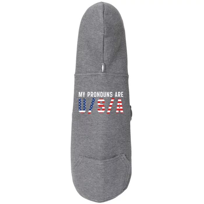 My Pronouns Are Usa Apparel Doggie 3-End Fleece Hoodie