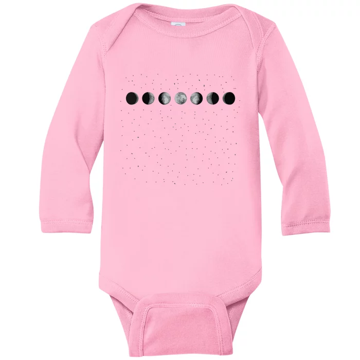 Moon Phases Astronomy Baby Long Sleeve Bodysuit