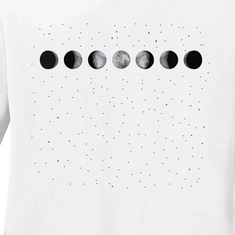 Moon Phases Astronomy Ladies Long Sleeve Shirt