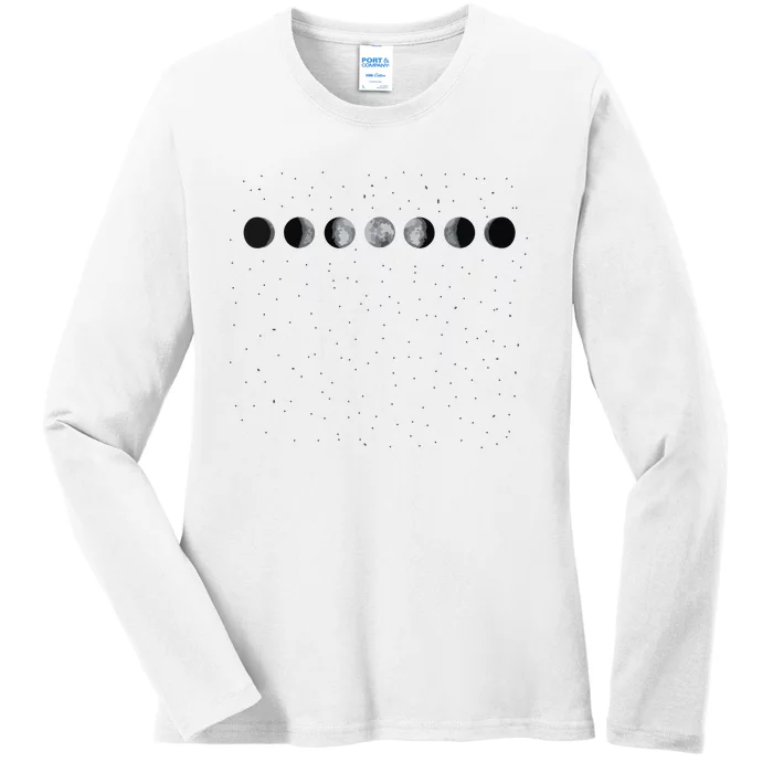 Moon Phases Astronomy Ladies Long Sleeve Shirt