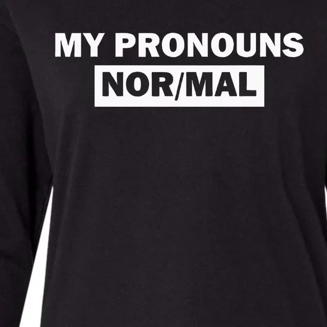 My Pronouns Are Nor Mal Womens Cotton Relaxed Long Sleeve T-Shirt