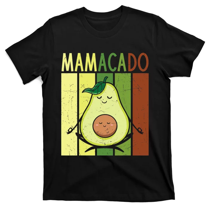 Mamacado Pregnancy Avocado Yoga Meditation Cute Mother's Day T-Shirt