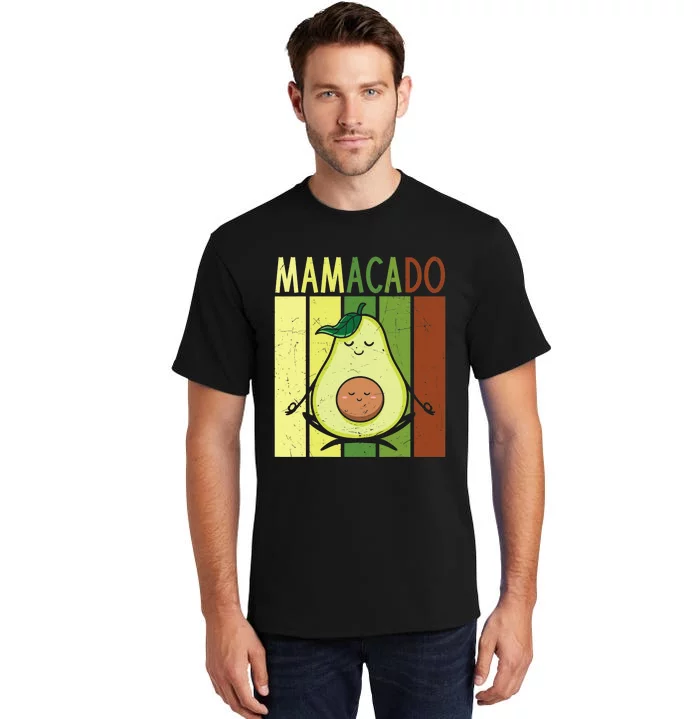 Mamacado Pregnancy Avocado Yoga Meditation Cute Mother's Day Tall T-Shirt