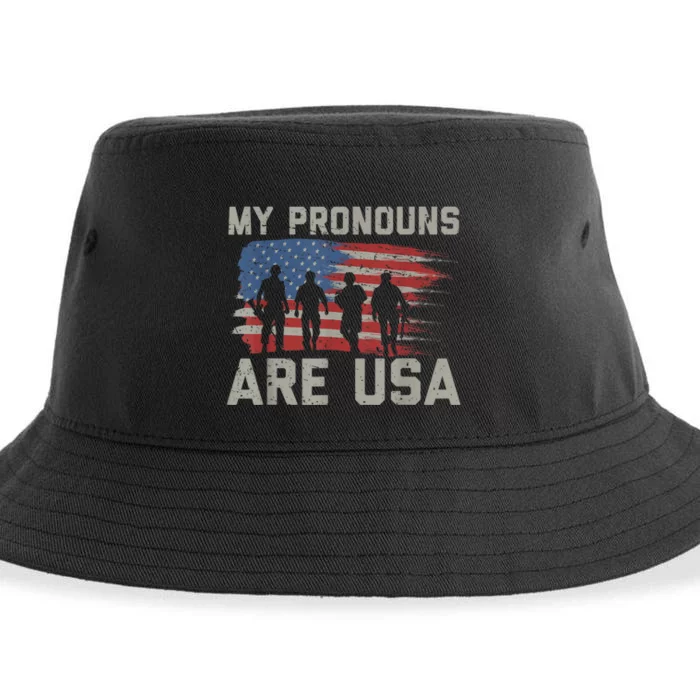 My Pronouns Are Usa Sustainable Bucket Hat