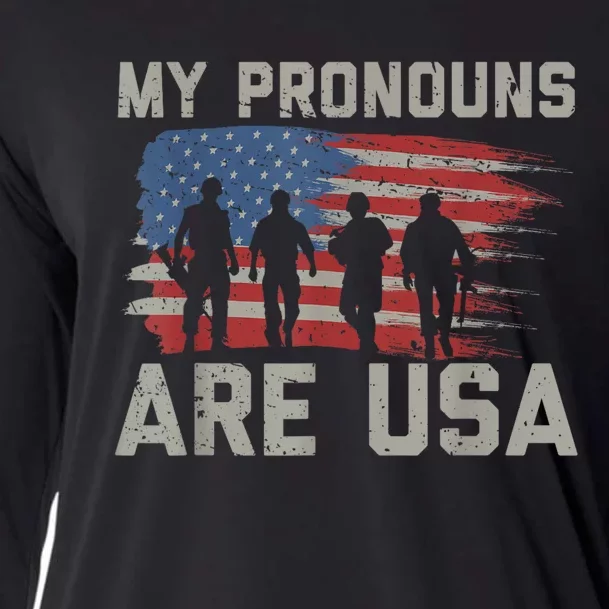 My Pronouns Are Usa Cooling Performance Long Sleeve Crew