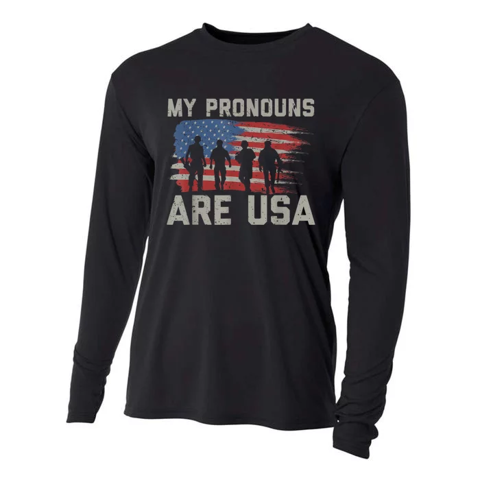 My Pronouns Are Usa Cooling Performance Long Sleeve Crew