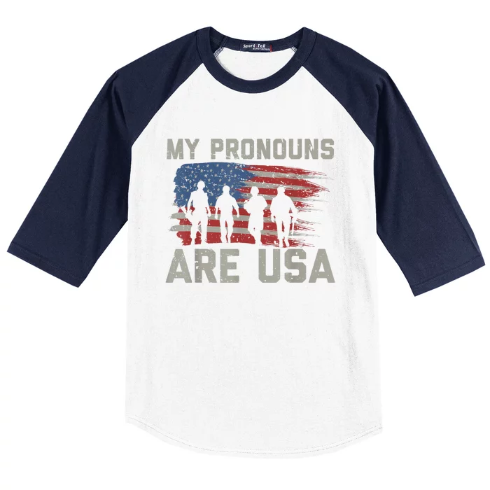 My Pronouns Are Usa Baseball Sleeve Shirt