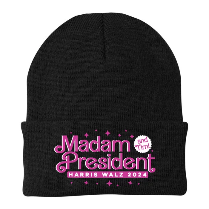 Madam President And Tim Kamala Harris And Tim Walz 2024 Knit Cap Winter Beanie