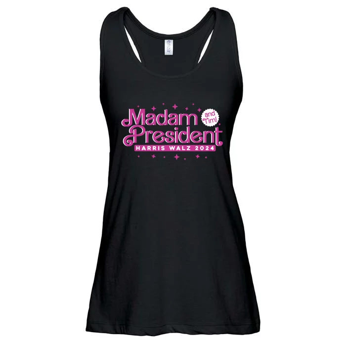 Madam President And Tim Kamala Harris And Tim Walz 2024 Ladies Essential Flowy Tank