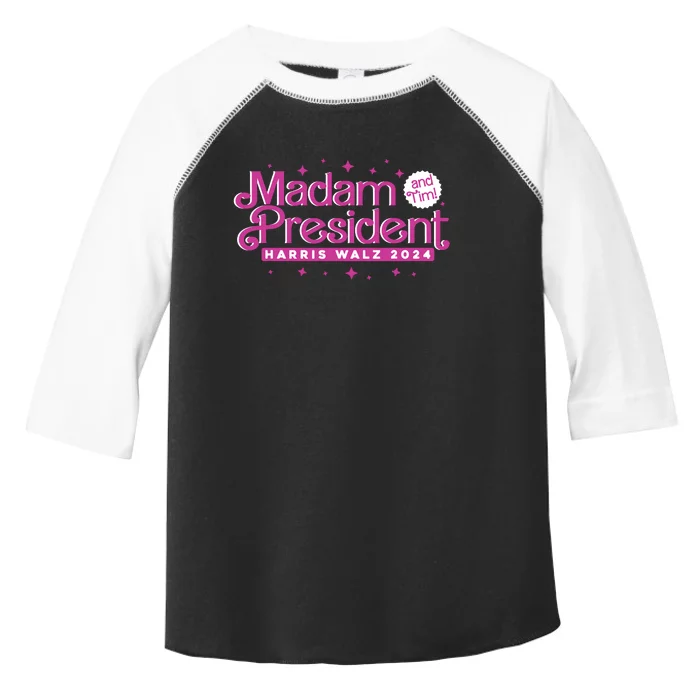 Madam President And Tim Kamala Harris And Tim Walz 2024 Toddler Fine Jersey T-Shirt