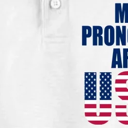 My Pronouns Are USA Patriotic Dry Zone Grid Performance Polo