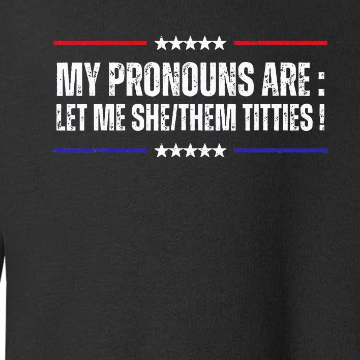 My Pronouns Are Let Me Shethem Titties Adult Humor Joke Toddler Sweatshirt