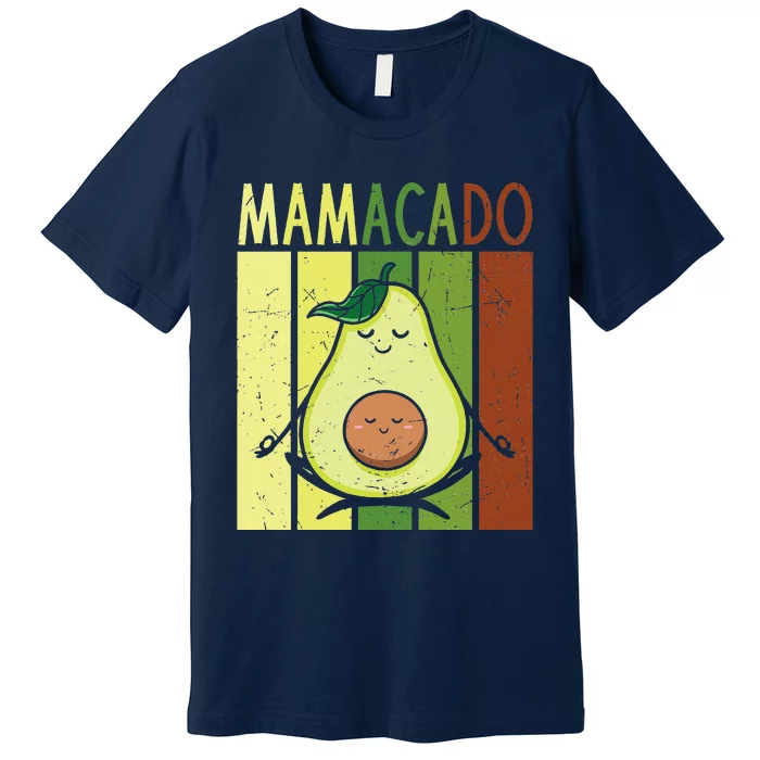 Mamacado Pregnancy Avocado Yoga Meditation Cute Mother's Day Premium T-Shirt