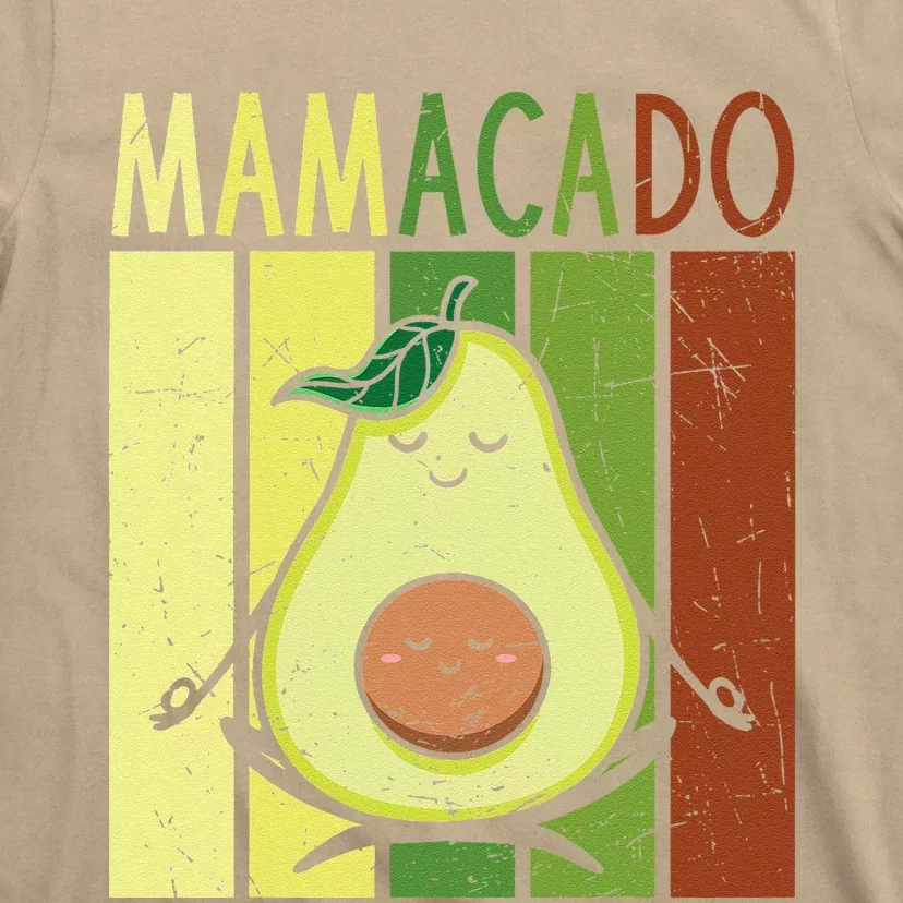 Mamacado Pregnancy Avocado Yoga Meditation Cute Mother's Day T-Shirt