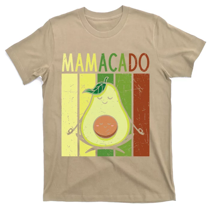 Mamacado Pregnancy Avocado Yoga Meditation Cute Mother's Day T-Shirt