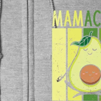 Mamacado Pregnancy Avocado Yoga Meditation Cute Mother's Day Full Zip Hoodie