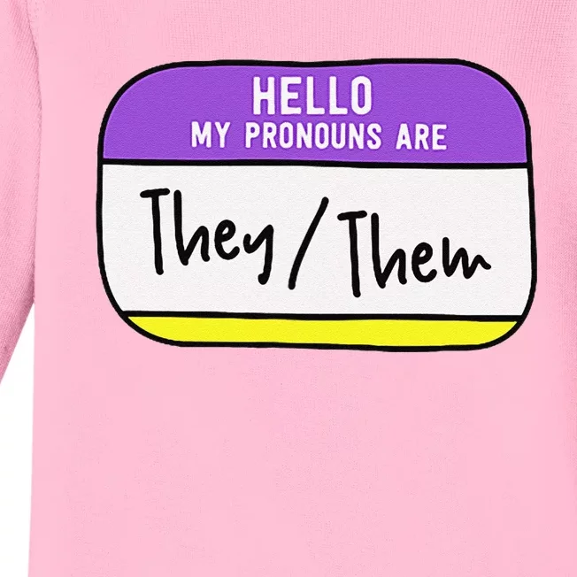 My Pronouns Are They Them Gender Pride Lgbt Baby Long Sleeve Bodysuit