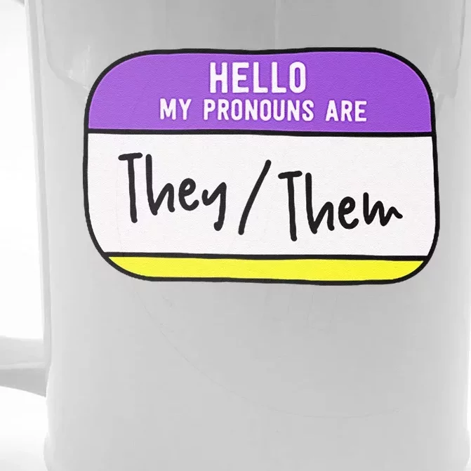 My Pronouns Are They Them Gender Pride Lgbt Front & Back Beer Stein