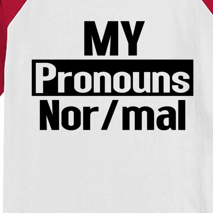 My Pronouns Are Nor/mal Funny Kids Colorblock Raglan Jersey