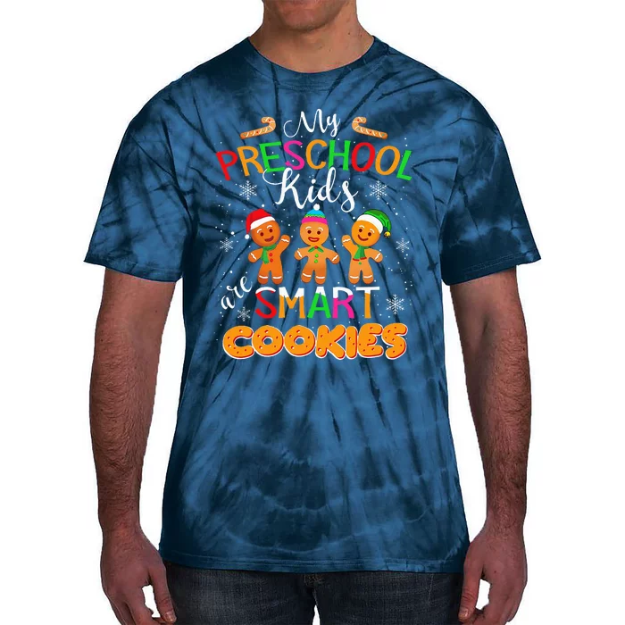 My Preschool Are Smart Cookies Christmas Teacher Gift Tie-Dye T-Shirt