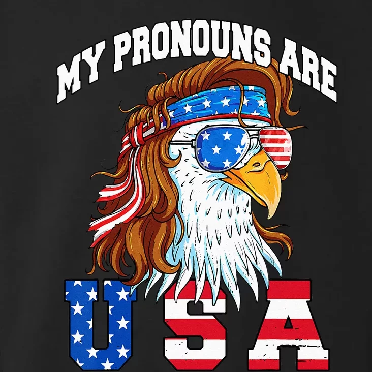 My Pronouns Are USA Eagle Funny 4th of July American Toddler Hoodie